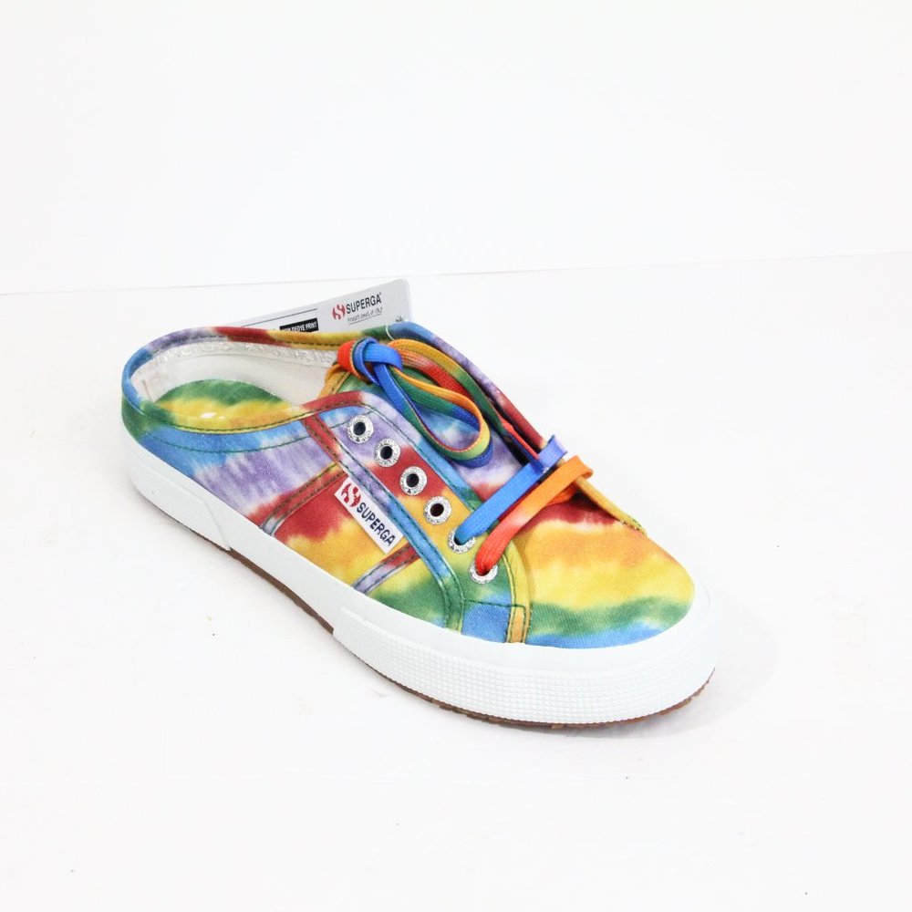 Superga Tie Dye Shoes NEW Women Rainbow Sneakers 8.5 Colorful style 2750 - Picture 5 of 8
